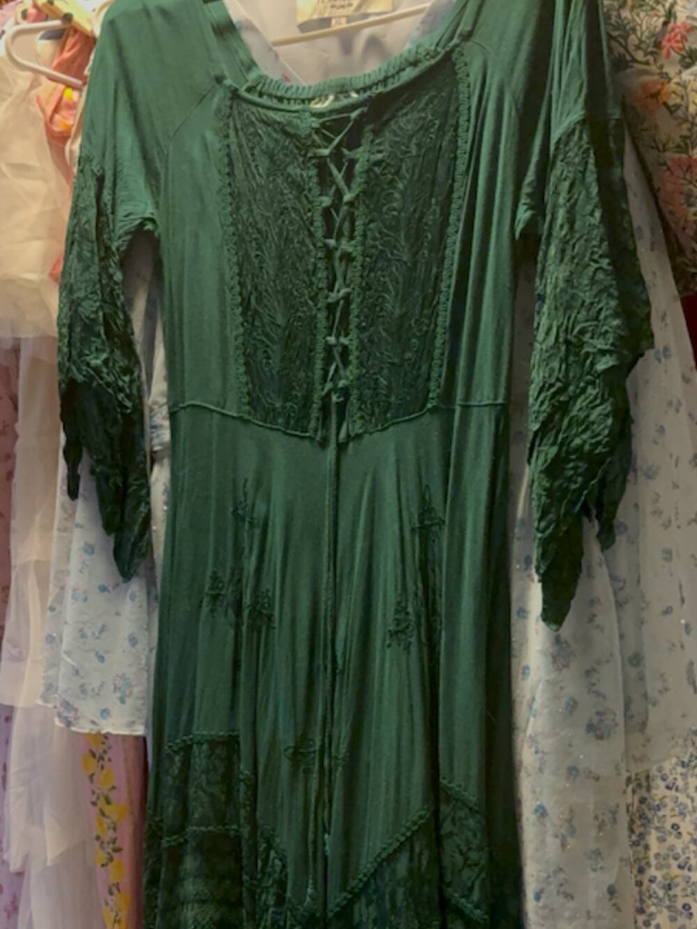 Holy Clothing Petite Size L Green Dress